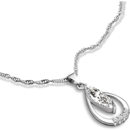 Bohemian 925 Silver Necklace for Women Charming Drop Pendant Zircon Chain Chockers Party Jewelry Gift Wholesale