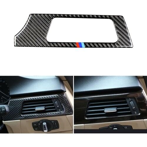 RHD Carbon Fiber Car Interior Driver Side Air Condition Air Outlet Vent Frame Cover Trim For BMW 3 Series E90 E92 E93 05-12