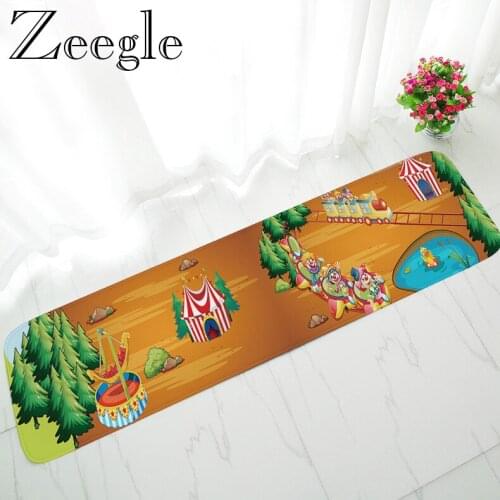 Zeegle Cartoon Long Floor Rug kitchen Anti-slip Mats Rectangle Doormat for Entrance Door Soft Absorbent Carpet