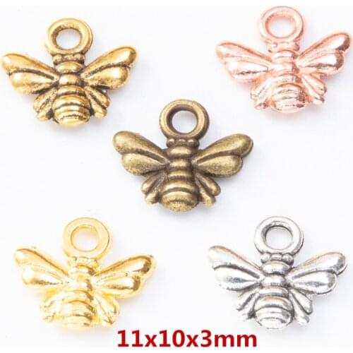 170 pieces of retro metal zinc alloy bee pendant for DIY handmade jewelry necklace making 8206