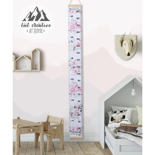 2 meters cartoon childrens growth chart record props wooden wall hanging baby height ruler wall stickers decoration bedroom