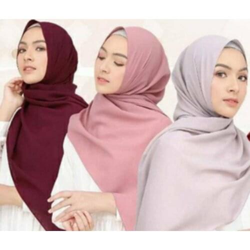 2020 Muslim Double Loop Chiffon Hijab Scarf Femme Musulman Wrap Head Scarves Islamic Headscarf Malaysia Hijab Female Foulard
