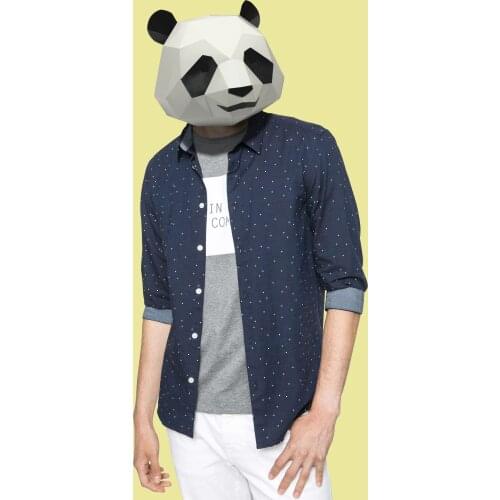 3D Paper Mask Fashion Panda Costume Cosplay DIY Paper Model Mask Christmas Halloween Prom Party Gift