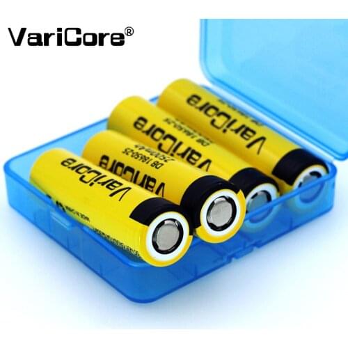 4 pcs. VariCore New original 3.7V 18650 HE4 2500mah powr 30A discharge Electronic special lithium Rechargeable Batteries+BOX*1