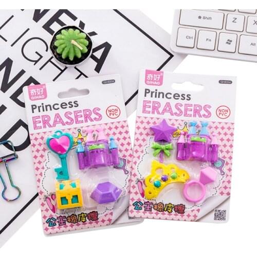 4pcs/pack Creative Princess Castle Series Princess Rubber Suit eraser school supplies papelaria gift toy for kids penil eraser