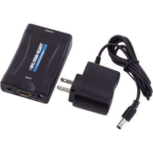 SCART To HDMI-compatible Video Converter Display 1080P Video Audio Adapter Surveillance Monitor Adapter Definition TV Receiver