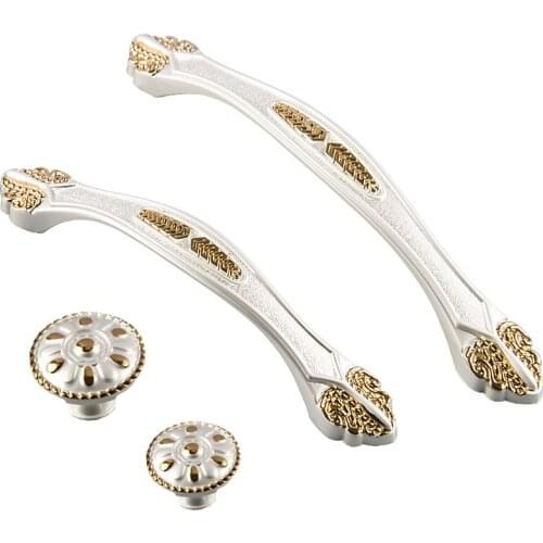 White Furniture Handle Zinc Alloy Drawer Door Knob Closet Cupboard Handle Cabinet Knobs and Handles Modern Kitchen Pull Handles