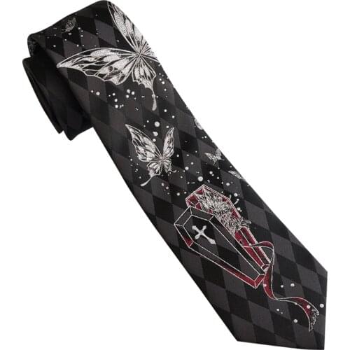 Free Shipping New Male mens Original design [rebirth] silver black and gray inspirational women college butterfly mood necktie