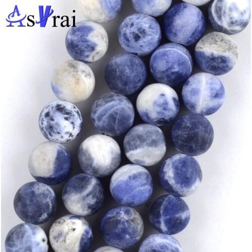 Natural Stone Matte Blue Sodalite Stone Beads For Jewelry Making 4 6 8 10 12mm Round Loose Spacer Beads DIY Bracelet Necklace