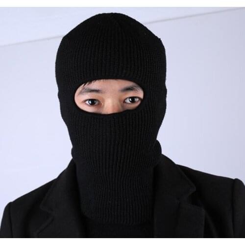 Black Color Full Face Cover Ski Mask Hat Motorcycle Cycling Protection Windproof Knitted Beanies Hat Army Tactical CS Balaclava