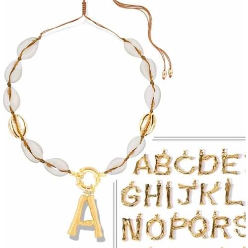 26 English Letters Customized Alphabet Adjustable Choker Gold Color Plated Letters Pendant Neckalce for Women Jewelry Gift