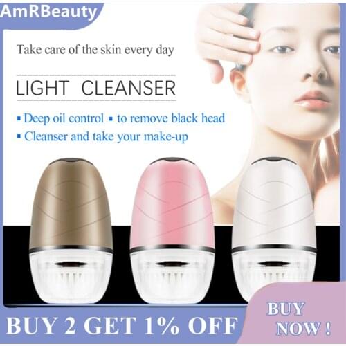 Electric Facial Cleansing Brush Silicone Sonic Face Cleaner Deep Pore Cleaning Skin Face Cleaning Brush Device USB Recharge