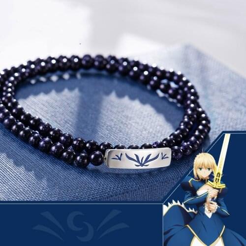 Fate Zero Saber Bracelet Slilver S925 Sterling Cross Jewelry Necklace Anime Role Emiya Kiritsugu Figure Model