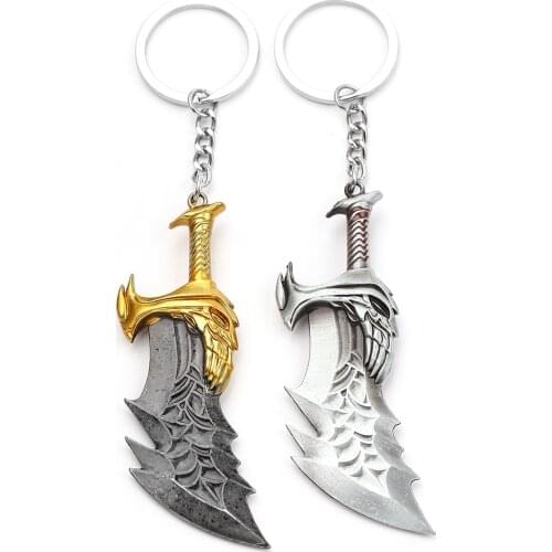 God of War 4 Keychain Blades of Chaos Kratos Weapon Pendant Keyring Axe Sword Key Chains Key Holder Chaveiro Key Chain For Fans