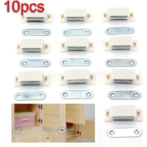 10pcs Magnetic Door Catch Stopper For Kitchen Cabinet Cupboard Wardrobe High Quality Magnet Door Catch Plastic + Metal Magnetic