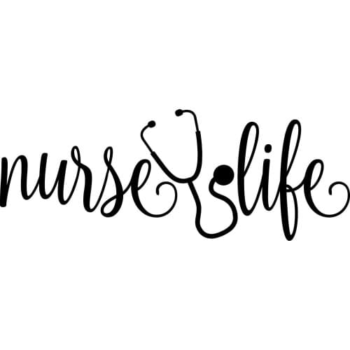 Nurse Life Stethoscope Decal Window Bumper Sticker RN ER Hospital Doctor Love