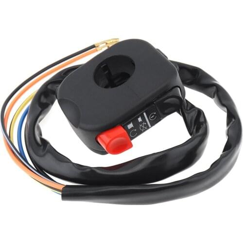 Motorcycle Switches 12V 7/8'' 22MM Black Handle LED Headlights Double Flash Switch for Motorcycle Universal