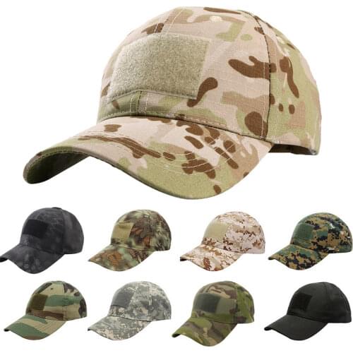 Outdoor Tactical Camouflage Baseball Cap Adjustable Simplicity Military Army Cap Sport Hunting Camo Mens Cap Cycling Hiking Cap