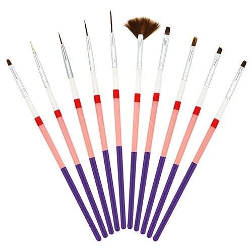 Wholesale New Excellent 10pcs Nail Art Pen 5 Colors Acrylic Gel Painting Nail Polish Pen Drawing Brush Manicure Brushes 100sets