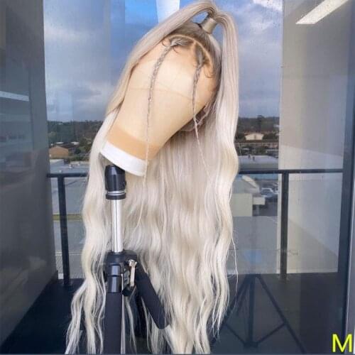Remy Ombre Light White Blonde Brazilian Transparent Water Wave Lace Front Human Hair Wig HD Frontal Wigs pre plucked For Women