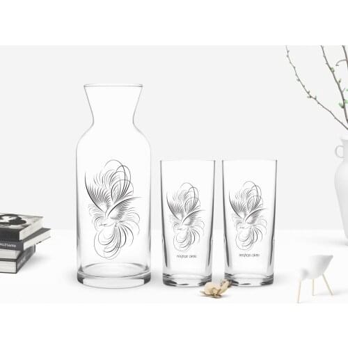 Personalized Colorful Printed Is Dual Arrack Cup and Carafe Gift Seti-101