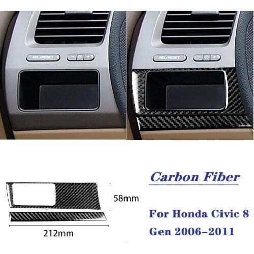 Fit For Honda Civic 8 Gen 2006-2011 Interior Car Accessories Headlight Switch Buttons Cover Trim Carbon Fiber Sticker