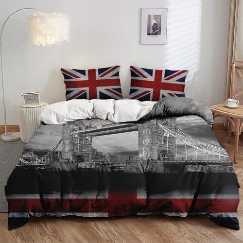Custom Modern Queen King Single 3D Print Fashion City National Flag Bedding Set Pillowcase Duvet Cover Home Bedroom Decor