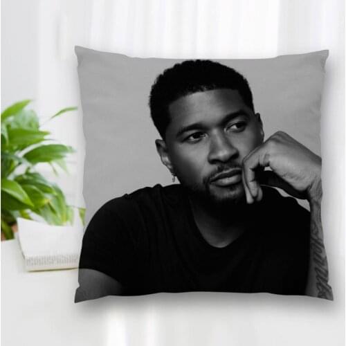 Custom Usher Singer Actor Pillow Case Polyester Decorative Pillowcases Zipper Pillow Case Pillowcase Cover Square 40x40cm