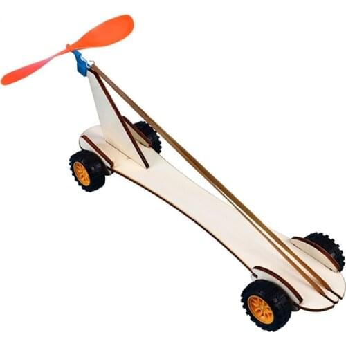 Rubber Band Power Car DIY Educational Science Kits Kids Experiment Fun Physics Toys STEM School Project Gift Wood