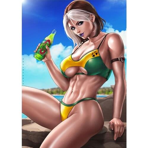 Sexy Summer Soda Women Girl Canvas Paintings Custom Print Japanese Anime Movie Video Game Posters Wall Art Pictures for Room