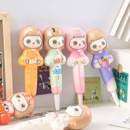Lovely Girl Gel Pen 0.5mm Springback Cartoon Series Black Ink Pens Gift Stationery School Office Supplies By Kevin&sasa Crafts