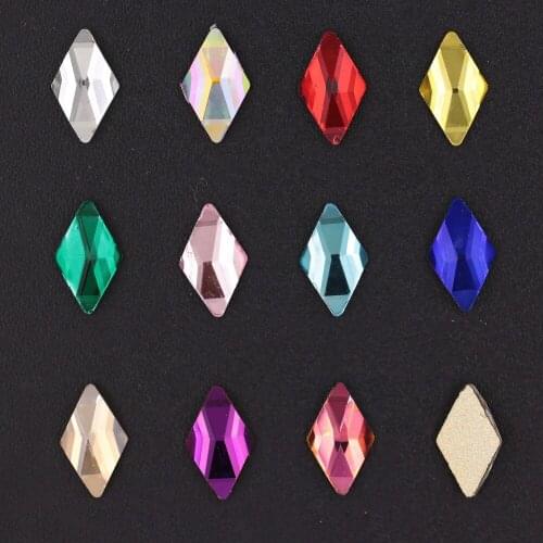 20pcs/Lot Nail Strass 6x10MM Flat Back Crystal Diamond Rhinestones Nails Glitter DIY 3d Nails stones Design Nail Art Decoration