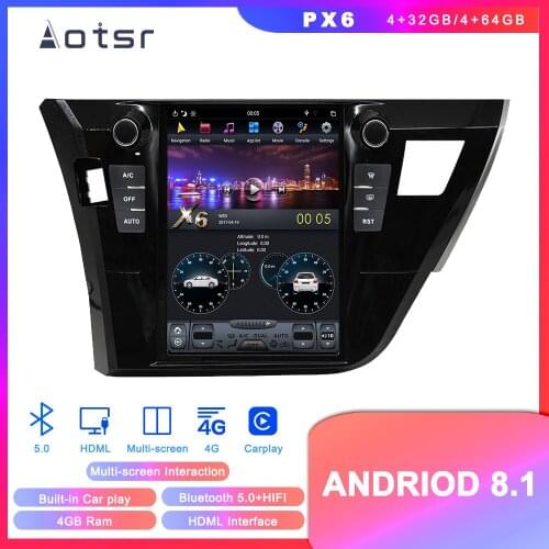 Tesla Style Android 8.1 GPS Navigation DVD Player For Toyota Corolla 2014 2015 2016 Car Auto Radio Stereo Multimedia Unit Player