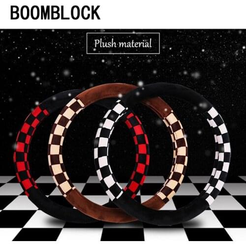 1Pcs 38cm car steering wheel cover winter plush universal For Citroen C4 C5 C3 berlingo Renault Megane 2 3 Captur Logan Scenic 2