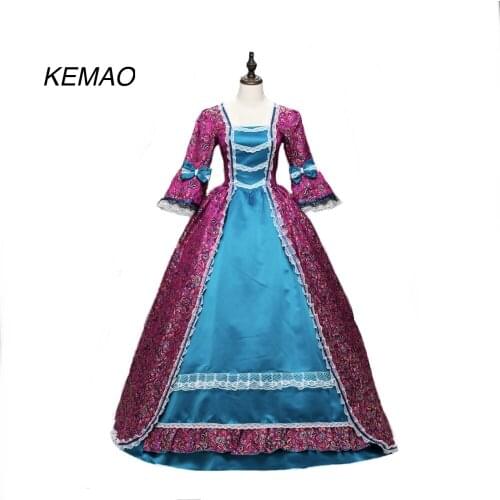 Victorian Marie Antoinette Dress Gothic Period Long Party Clothing Tailors Historical Halloween Dress for sale