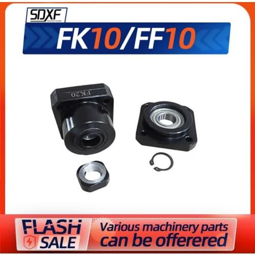 High-quality FK10 FF10 ballscrew support match use SFU1204/SFU1210 ball screw end support cnc part 1set FKFF10 FK10FF10