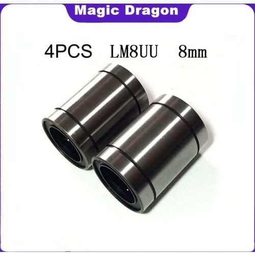 High quality 4 pcs/lot LM8UU 8mm Linear Ball Bearing Linear Bearing 8mm 3D Printer Parts LM8 CNC Parts Factory Direct
