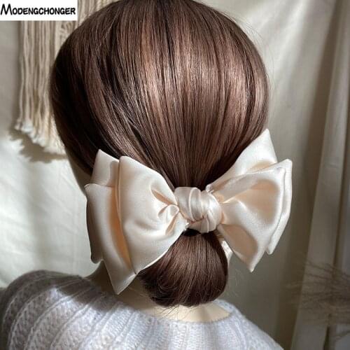 2021 Retro Hair Tie Elastic Head Rope For Woman Three Layer Bow Knot Chiffion Fabric Sweet Temperament Hair Tie Hair Accessories
