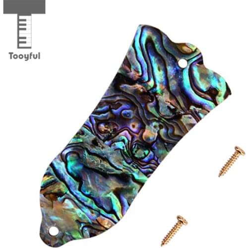 Tooyful 1 Set Handcrafted Shell Replacement Truss Rod Cover with Acrylic Case Cleaning Cloth for Electric Guitar/Bass Parts