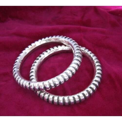 1pc National style retro jewelry Miao handmade hollow Bracelet Miao silver traditional hollow bamboo bracelet