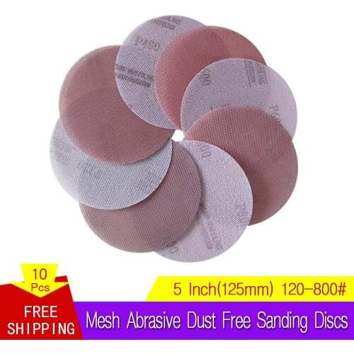 10Pcs Mesh Abrasive Dust Free Sanding Discs 6 Inch 150mm Anti-blocking Dry Grinding Sandpaper 120 to 1000 Grit Hook And Loop