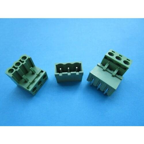 100 Pcs Close Angle 3 pin 5.08mm Screw Terminal Block Connector Pluggbale Type