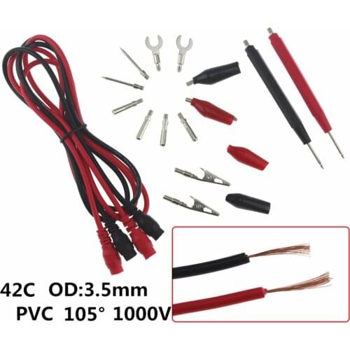 16pcs/Set Multifunction Digital Multimeter Probe Test Lead Cable Alligator Clip