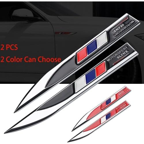 2pcs Car Side Stickers Badge Blade Sticker Decal Metal For Russia Country logo Auto