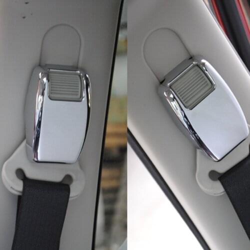 2Pcs/set Chrome ABS Car Interior Seat Safety Belt Cover Trim Styling Sticker For Jeep Compass Patriot 2011-2016