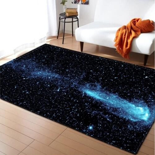 3D Galaxy Space Stars Carpet Living Room Decoration Bedroom Living Room Coffee Table Carpet Pad Soft Velvet Large Carpet and Rug