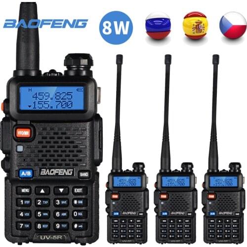 4PCS 5W/8W High Power Baofeng uv 5r Walkie Talkie uv-5r CB Ham Portable Radio 10km Two Way Radio Comunicador uv5r FM Transceiver