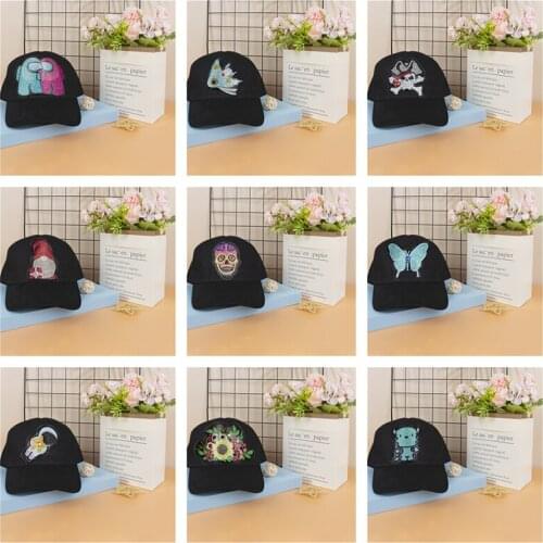 5D DIY Diamond Painting Baseball Cap Snapback Hat Stickers Drill Painting Sun Hats Diamond Mosaic Cute Cartoon Sticker Hat Gift