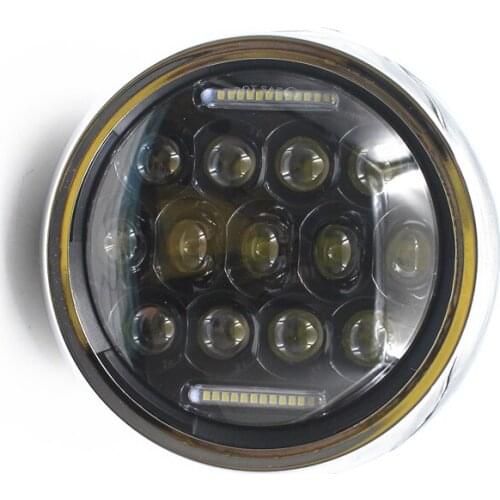 7 " Motorcycle LED Headlight Hi&Lo HeadLamp Bulb DRL 12V Projector Cafe Racer Chopper Bobber Old School Touring Bike