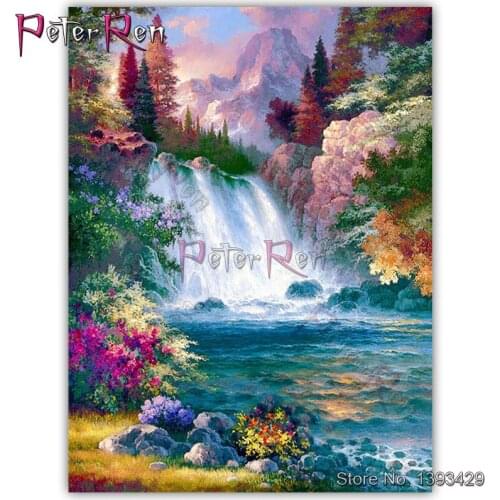 DIY 5D Diamond Painting Beautiful Scenery Full rhinestones Cross Stitch crystal Diamond Embroidery Landscape waterfall Home gift